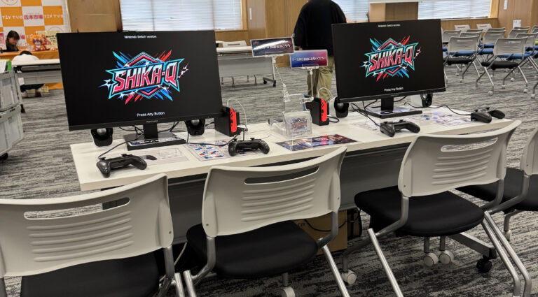 岡山 THROW THE SPARK 2025で展示されたSHIKA-Qの試遊会、会場の様子